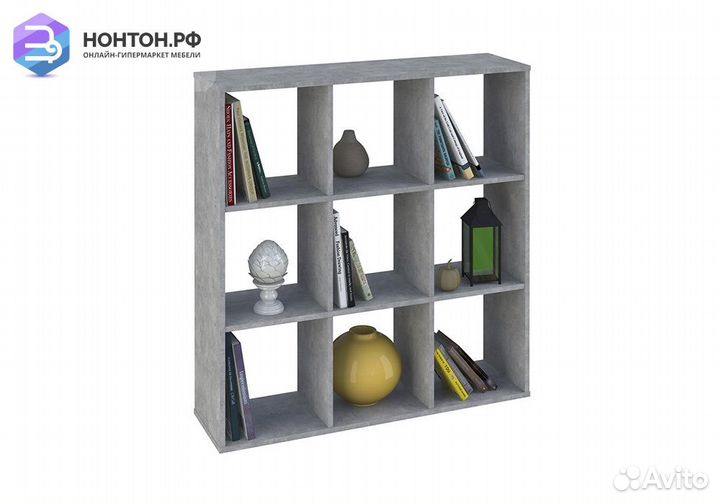 Стеллаж кубический Polini home Smart 9 секций бето