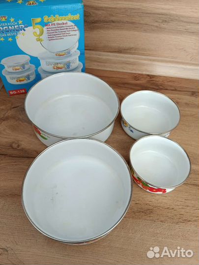 Миска чашка эмалированная,набор из 4 штук