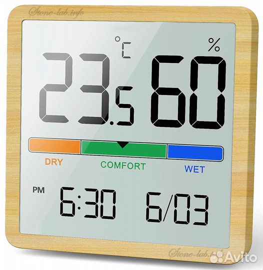 Термометр-гигрометр с часами и календарём vocoo 32