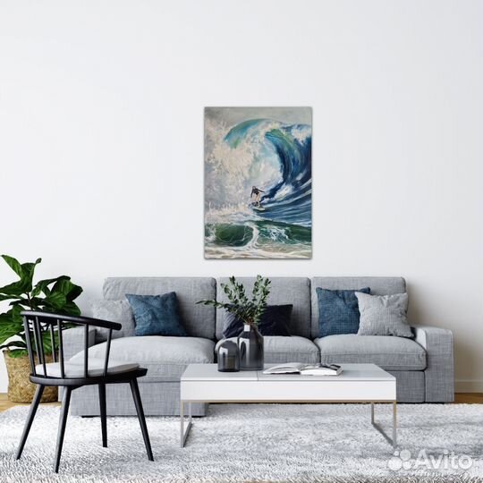 Картина маслом на холсте пейзаж, море, 50/70 см