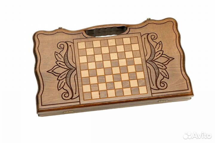 Нарды и шашки резные Оскал тигра 41 х 46 см бук Армения 62664