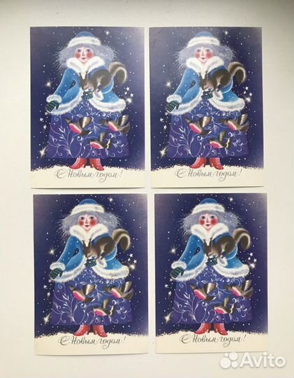 Открытки новогодние СССР чистые лот 17 шт
