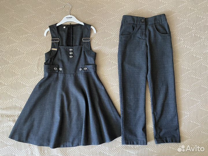 Форма школьная для девочки 8 лет серая Прага