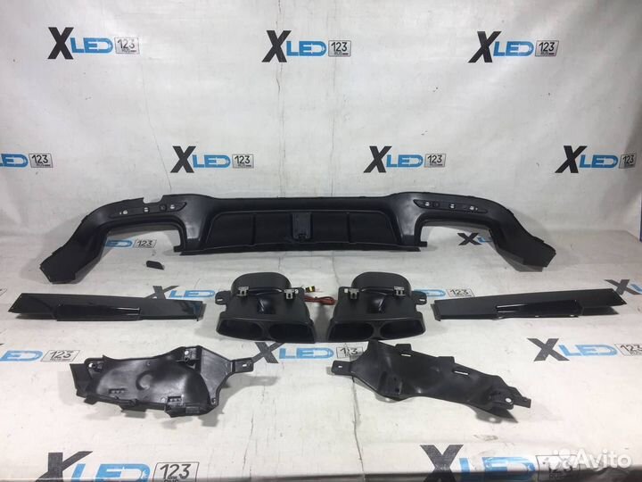 Диффузор с насадками W222 Brabus AMG рест глянец