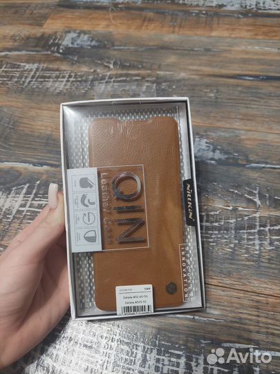 Кожанный чехол книжка на Galaxy a52