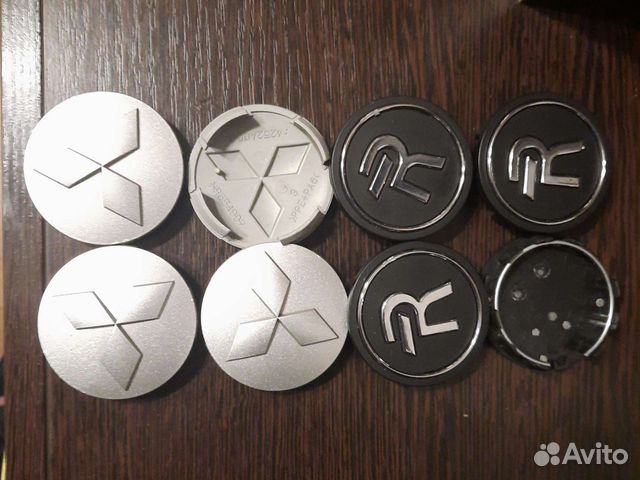 Заглушки на литые диски mitsubishi,реплика чёрные