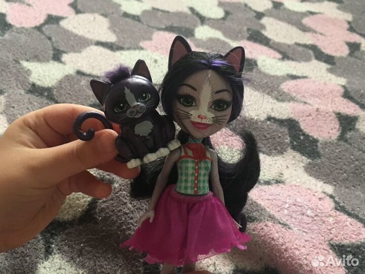 Куклы enchantimals кошка,лиса и лебедь