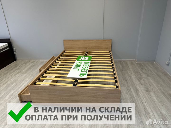 Кровать 160х200 двуспальная с ящиками