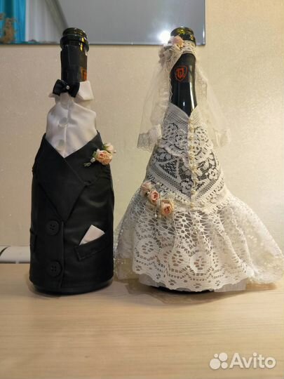Украшения на бутылки свадьба