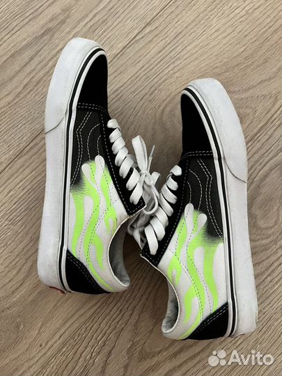 Кеды Vans Old Skool Flame Black White