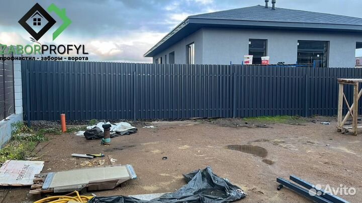 Заборы из металлического штакетника под ключ