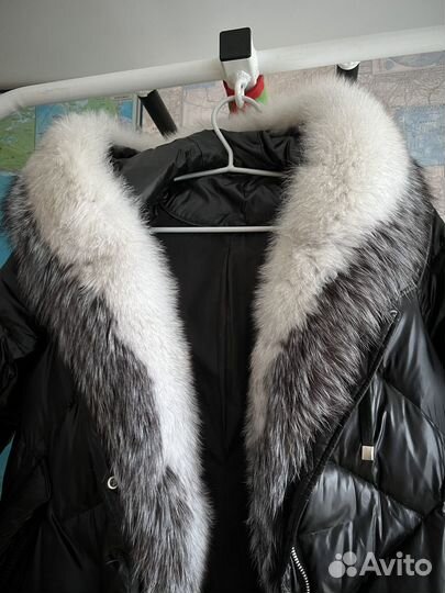 Пуховик женский длинный 42 44 размер с капюшоном