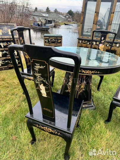 Комплект обеденный. Стол. Стулья. Шинуазри