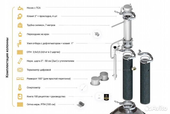 Бражная колонна Люкссталь-8М 3 дюйма