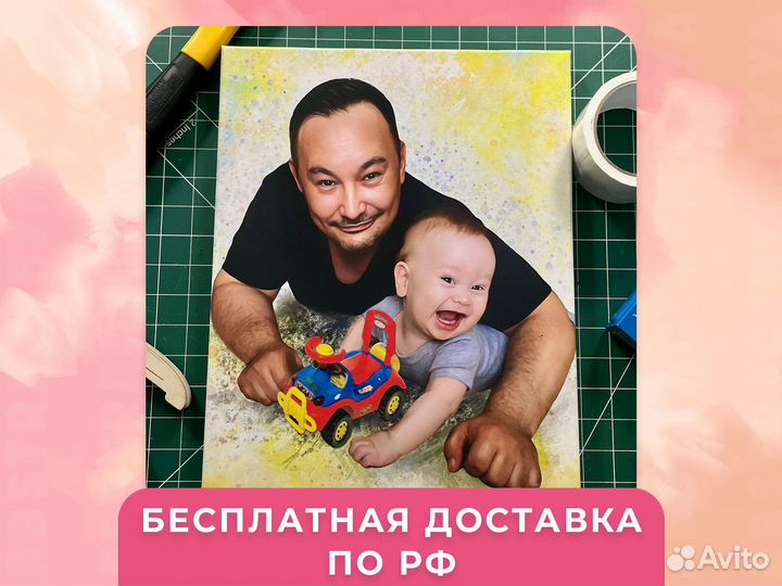 Портрет по фото. Картина на холсте