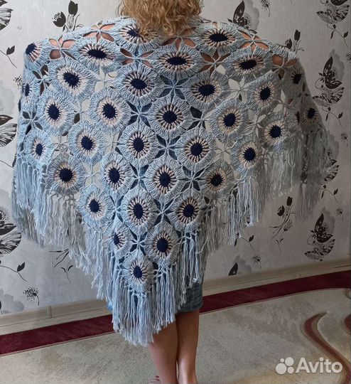 Шаль.шерсть,нов.серая