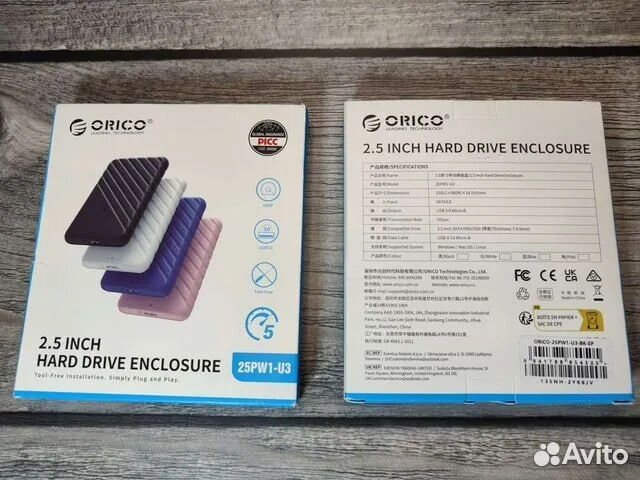 Orico внешний бокс для ssd m.2, nvme, SATA, 2.5