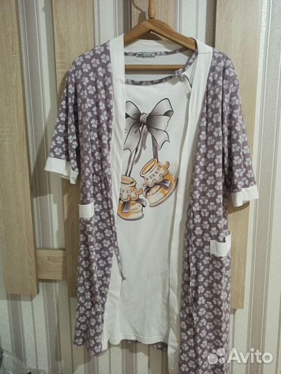 Халат с сорочкой в роддом 46 размер