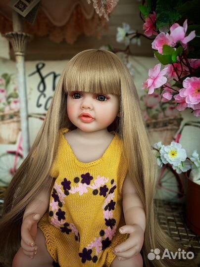 Кукла реборн силикон-виниловая 55 см можно купать