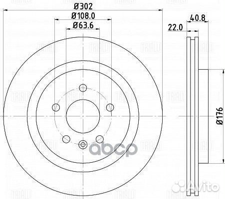 Диск торм. для а/м Volvo XC70 (07) зад. d302