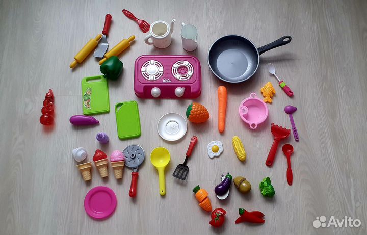 Детская кухня, большой набор для лепки, игрушки