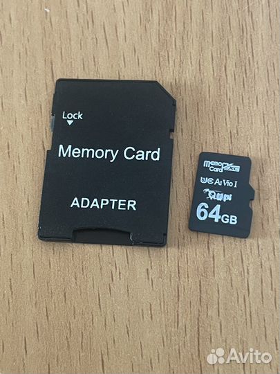 Карта памяти micro SD 64Gb, класс 10 с адаптером
