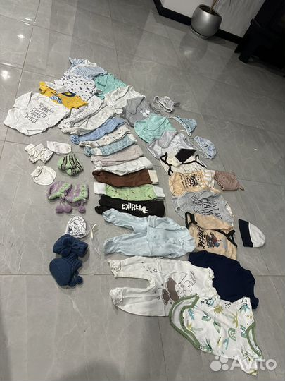 Детские вещи пакетом от 0 до 6 месяцев
