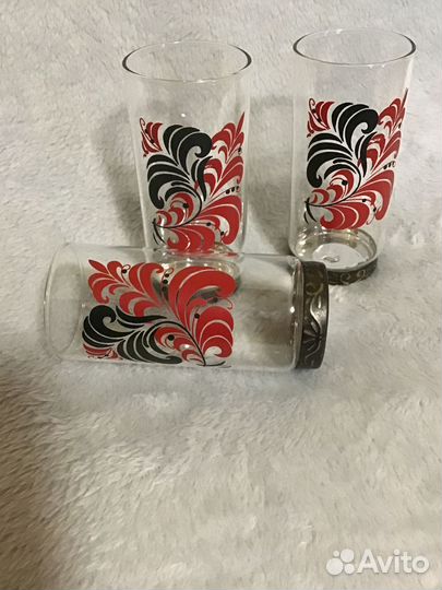 Хрустальные рюмки с мельхиором СССР
