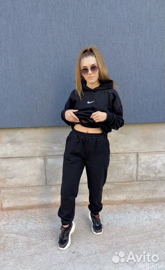 Новый теплый костюм двойка Nike футер мужской/жен