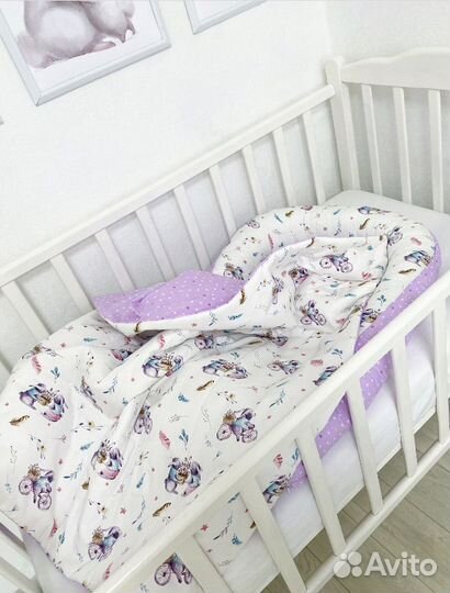 Кокон для новорожденных и одеяло с бантом