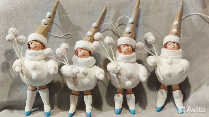 Ватные елочные игрушки