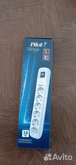 Сетевой фильтр Pilot L, 6 розеток, 3 м, с/з, 10А