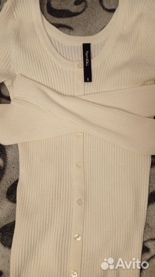 Новый лонгслив женский в рубчик, лапша белый