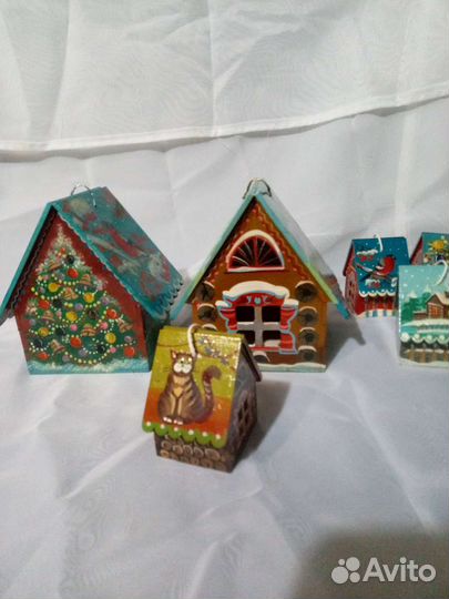 Ёлочные игрушки.Домики