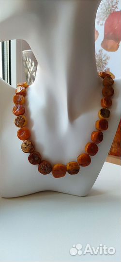 Винтажные Бусы Натуральный Янтарь Желток