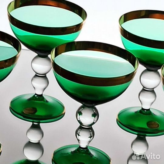 Винтажные фужеры шампанки креманки Чехословакия