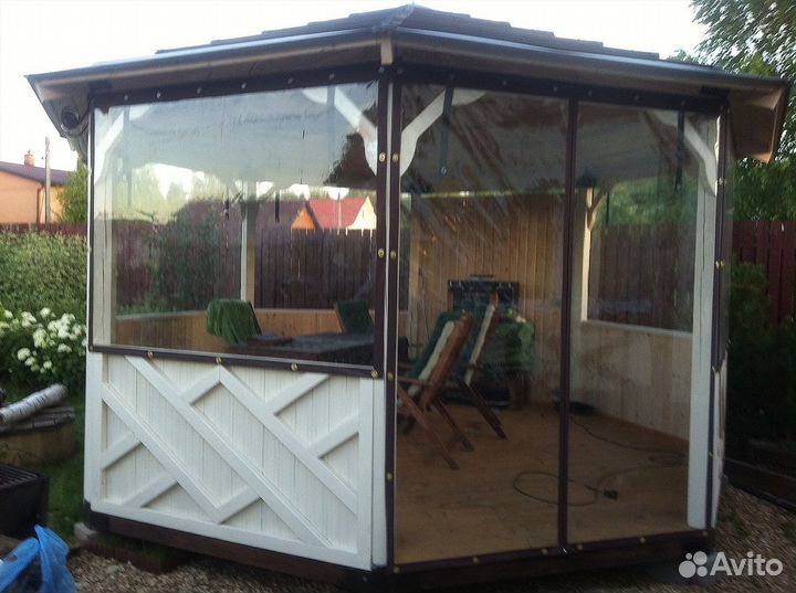 Мягкие окна для террасы, беседки, веранды под ключ