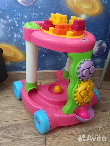 Детская развивающая каталка с конструктором Molto