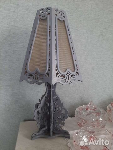 Лампа эл. настольная, ручная работа по дереву