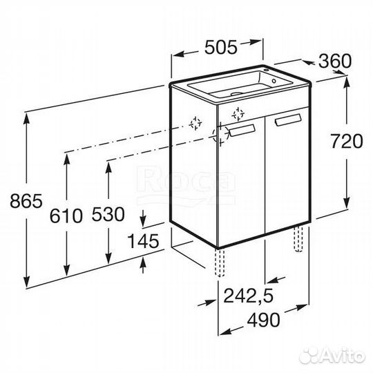 Тумба с раковиной Roca Debba 50