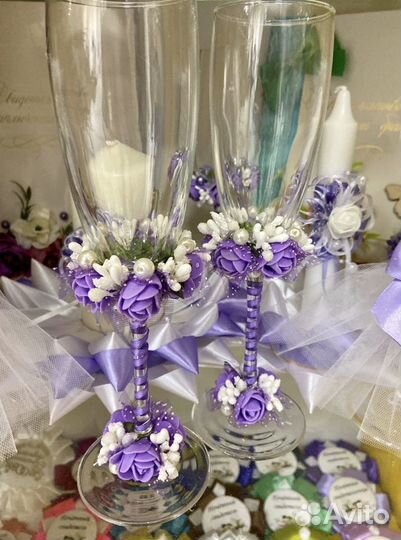 Фужеры бокалы свадебные