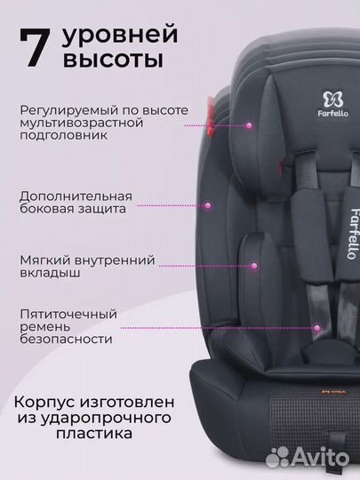 Автокресло детское YKO-921N (9-36 кг)