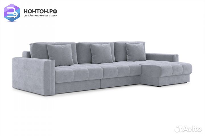 Диван угловой тик-так Монарх М2О1 серый