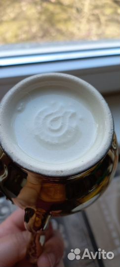 Кувшин 300мл и кружка 100мл глазурь под золото