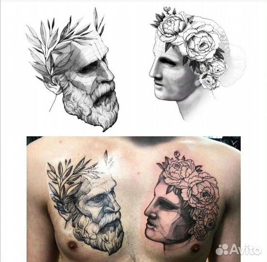 Рисую эскизы тату