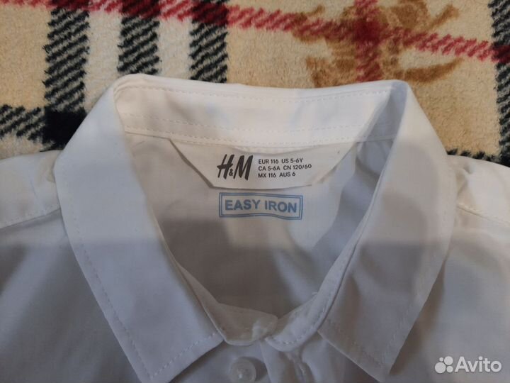 Рубашка новая белая h&m 116 р