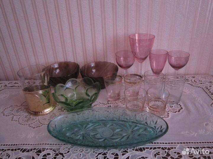 Посуда цветная разная из СССР