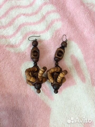 Серьги деревянные
