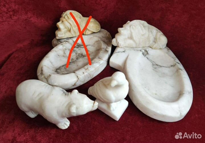 Пепельница мраморная СССР, мраморные фигурки