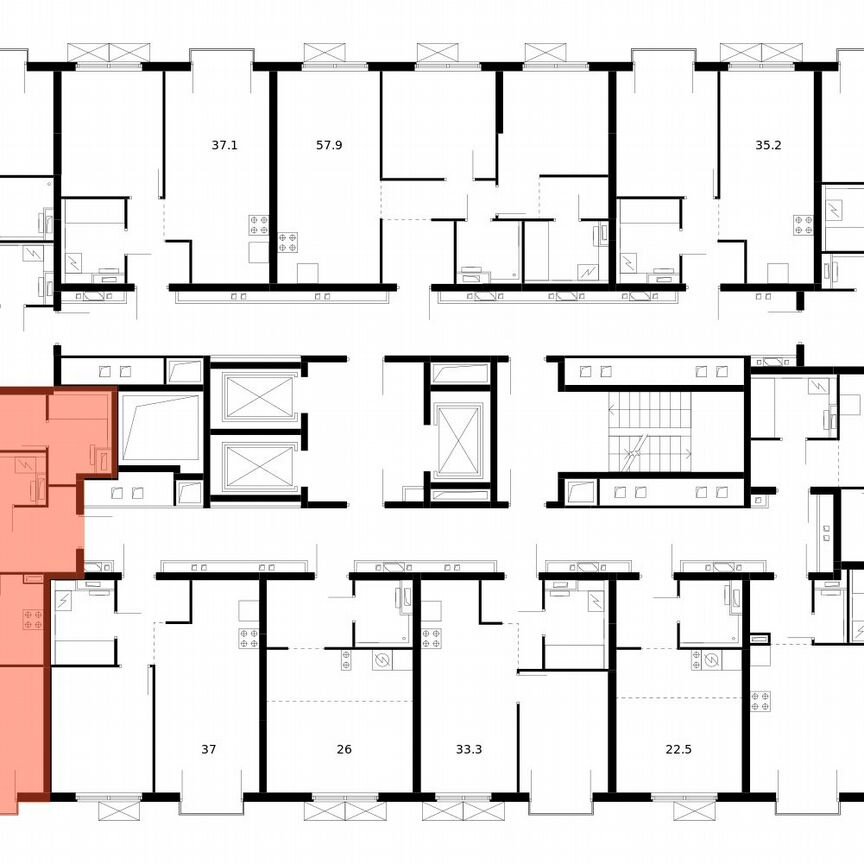 3-к. квартира, 76,1 м², 13/24 эт.